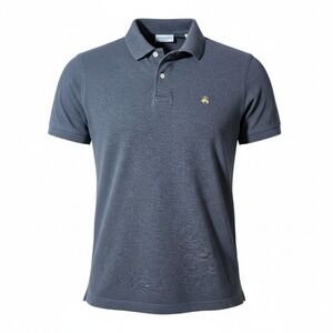 Brooks Brothers Polo Shirt Mens Large Gray Golden Fleece Slim Performance 1818